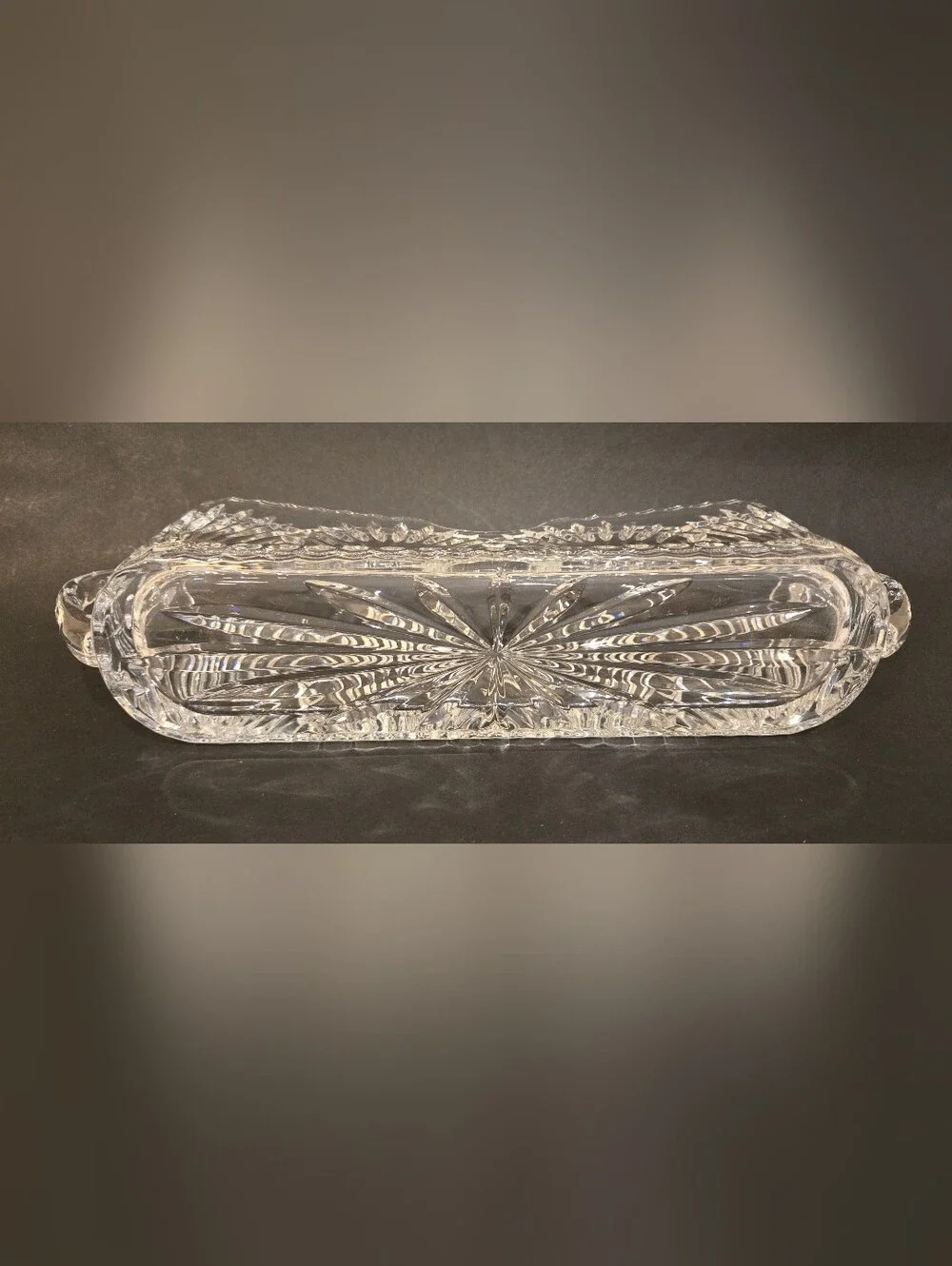 Vintage Godinger Shannon Crystal Flatware Caddy